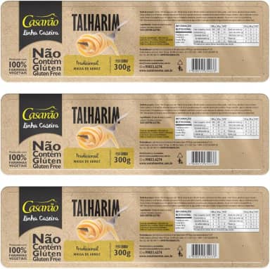 Kit 3 Pacotes de Talharim Tradicional Sem Glúten de 300g cada - Casarão