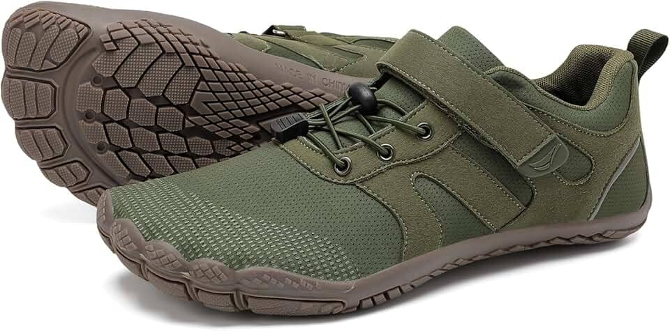Calçados Descalços Masculinos Com Biqueira Larga E Sem Queda, Para Corrida De Trilha, Cross-Trainer, Luta Livre, Boxe, Levantamento Peso, Caminhada, Verde Militar, Tamanho 8,5