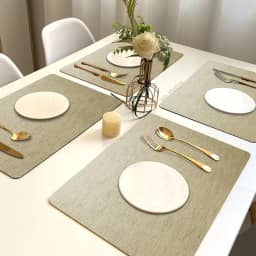 6 Jogo Americano Juta Areia - Impermeável Limpa Facil Pvc