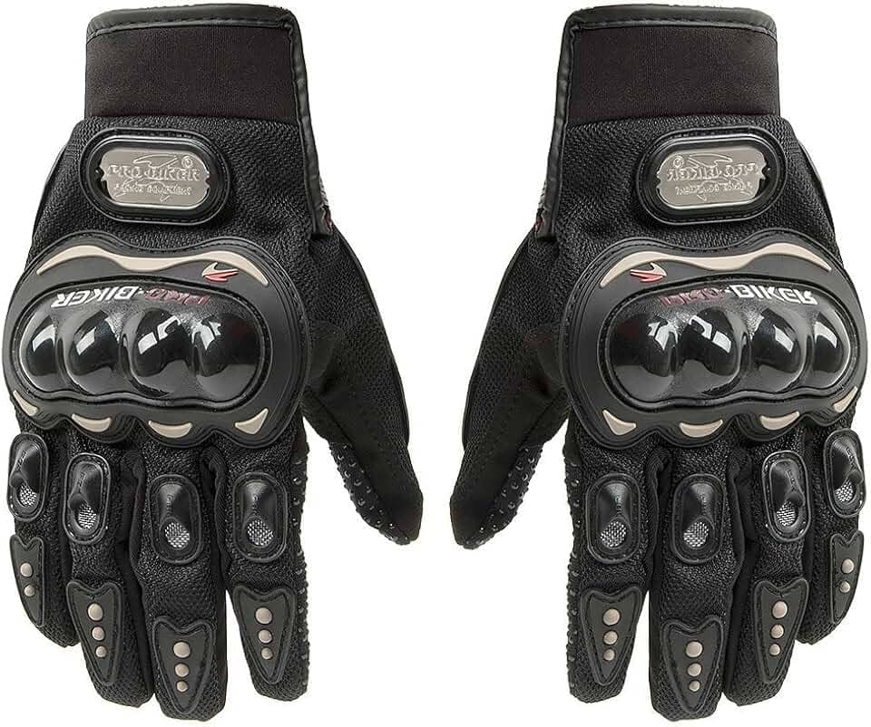 Luva Moto Motoqueiro Motocross Motociclista Bike Pró Preta Proteção Mãos Fibra De Carbono Tamanho Único - PLP MANIA