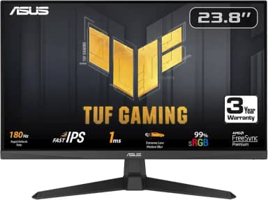 Monitor para jogos ASUS TUF Gaming VG249Q3A de 24” (23,8” visíveis), 1080p, Full HD, 180 Hz, IPS rápido, ELMB, 1 ms, FreeSync Premium, alto-falantes, overdrive variável, 99% sRGB, DisplayPort, HDMI