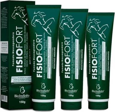 Kit com 3 Pomada Massageadora FisioFort 150g Cada