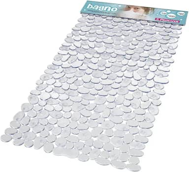 Atlas - Tapete para Banheiro com Sistema Antiderrapante de Fixação por Ventosa, Tamanho 70x38cm ,Cor Cristal