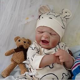 Bebê Reborn Boneco Menino Urso Corpo de Silicone 48cm