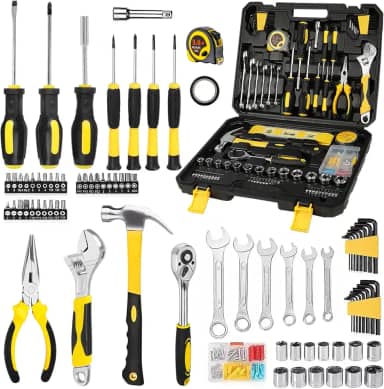 108 Peças Kit Ferramentas Profissional, Caixa de Ferramentas Completa, Maleta de Ferramentas, Caixa de Ferramentas para Reparos Domésticos