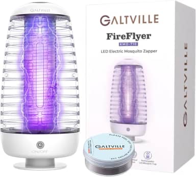 FireFyer Mata Mosquito Light, armadilha elétrica para mosquitos - armadilha para luz e odor, branca