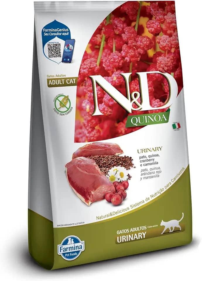 N&D Quinoa Urinary para Gatos Adultos de Todas as Raças Sabor Pato 7,5Kg