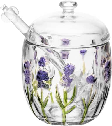 LYOR - Meleira de Cristal com Pegador Lavanda Hand Painting 8,5cm x 11cm