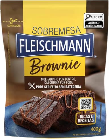 Mistura para Bolo Brownie Fleischmann Sobremesa Sachê 400g