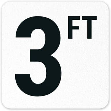 Marcador de profundidade de piscina adesivo de vinil de 15,2 x 15,2 cm, marcador de piscina antiderrapante, feito nos EUA por Sigo Signs