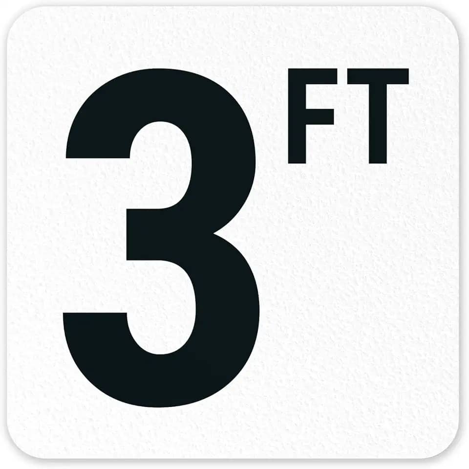 Marcador de profundidade de piscina adesivo de vinil de 15,2 x 15,2 cm, marcador de piscina antiderrapante, feito nos EUA por Sigo Signs