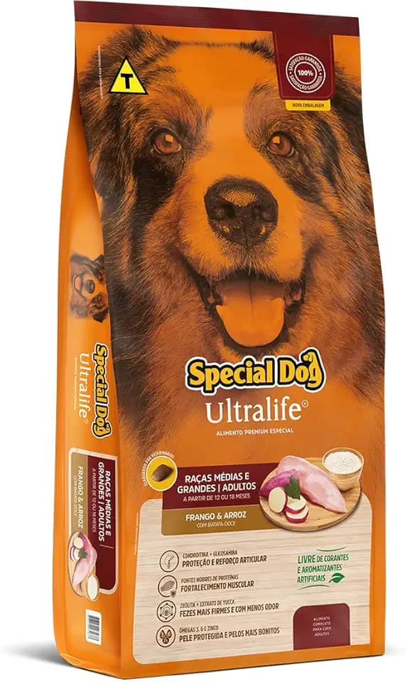Ração Special Dog Ultralife Adultos Raças Médias e Grandes Sabor Frango e Arroz 15kg