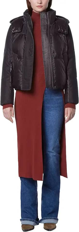 Puffer feminino de veludo