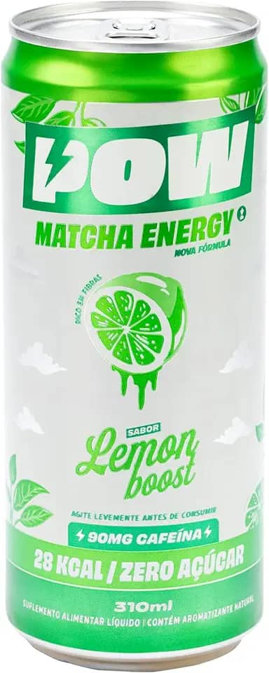 POW Green Energy, Lemonade | Push Matcha Energético | Energia Natural, Antioxidante, Cafeína, L-Teanina | 310ml