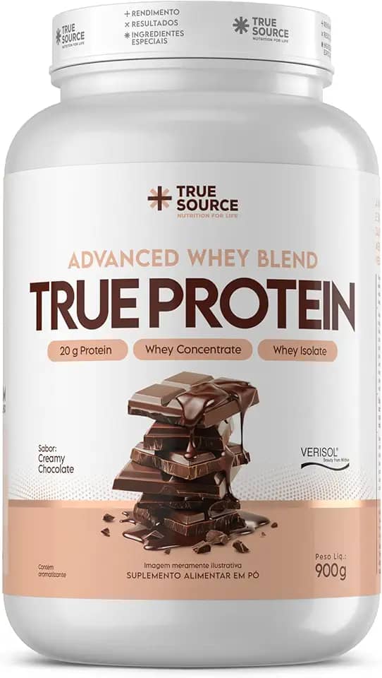 True Protein 900 g – True Source | Blend Avançado com Whey, Colágeno e VERISOL® | Alta Performance & Nutrição (900g, Creamy Chocolate)