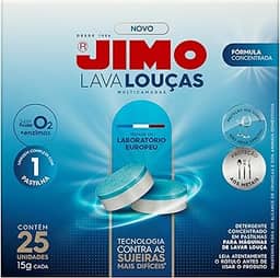 JIMO Lava Louça Multicamadas Detergente Concentrado para Máquinas de Lavar Louças Desengordurante Mais Brilho e Proteção às Louças 25 pastilhas