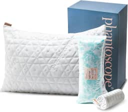 Travesseiros de cama de espuma viscoelástica desfiada de luxo Phantoscope para dormir, hipoalergênico, ajustável, de pelúcia, de bambu, gel refrescante, Queen, 1 pacote, 48 x 73 cm