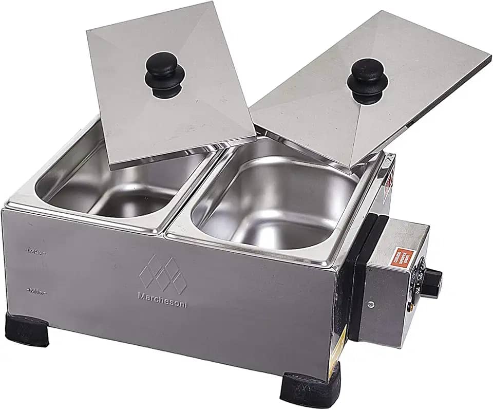 Derretedeira 2 Cubas 2.5 kg, 127V, Marchesoni Profissional, Inox