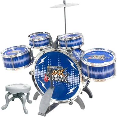 Bateria Infantil Rock Party Azul, DM Toys