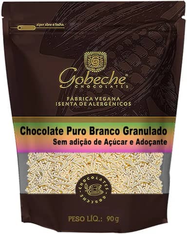 Chocolate Puro Branco Granulado Sem adição de Açúcar e Adoçantes - 90g
