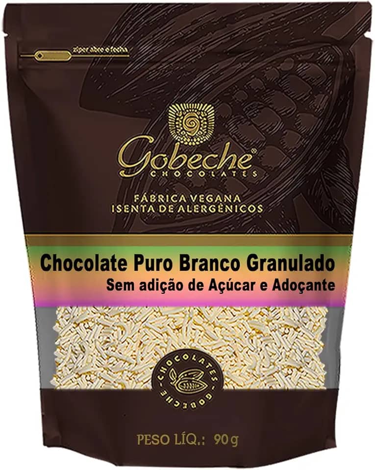 Chocolate Puro Branco Granulado Sem adição de Açúcar e Adoçantes - 90g