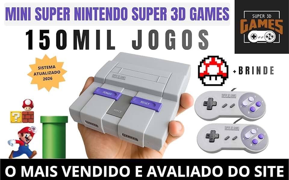Mini Super Nintendo com 150 mil jogos 2 controles - Super 3D Games [video game]