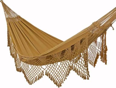 Rede de Dormir e Descanso Safira Casal Extra 100% Algodão Jaguaruana. (Caramelo)