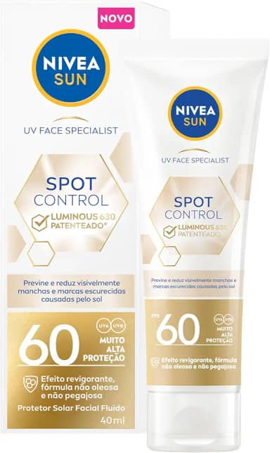 NIVEA SUN Protetor Solar Facial Fluido Spot Control Luminous 630® FPS60 40ml