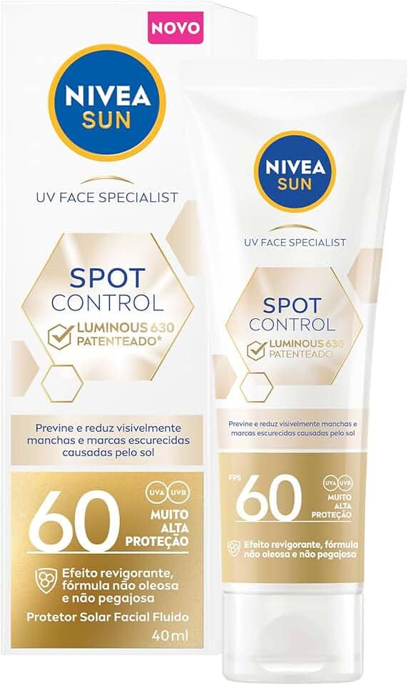 NIVEA SUN Protetor Solar Facial Fluido Spot Control Luminous 630® FPS60 40ml