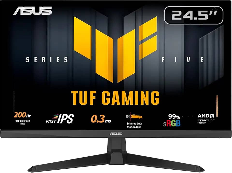 ASUS TUF Gaming VG259Q5A 62.2 cm Full HD 1920 x 1080 200Hz, IPS rápido, ELMB, GTG de 0,3 ms (min.), alto-falante estéreo, monitor de jogos DisplayWidget Center
