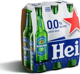 Heineken Cerveja Lager Sem Alcool, Long Neck 330ml, Pack 6 Unidades