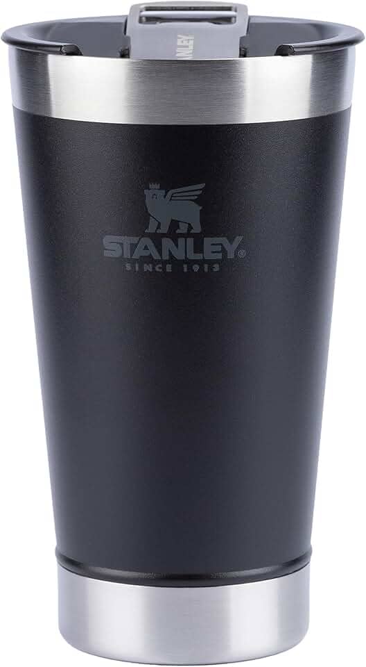 Stanley - Copo Térmico para Cerveja, 473ml, com Tampa, para Bebidas Quentes ou Frias, Matte-Black