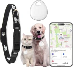 Coleira rastreadora de gatos - rastreador GPS para cães - rastreador GPS para cães (apenas iOS) | Certificado MFi | Sem taxa mensal | À prova d'água | Funciona com qualquer coleira