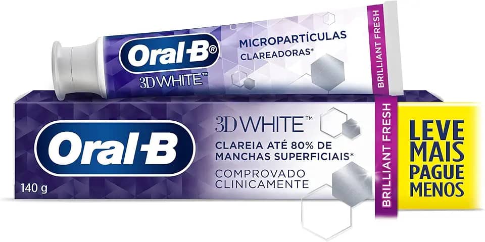 Creme Dental Oral-B 3D White Anticáries Com Flúor 140g