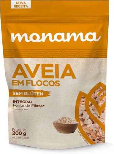 Monama Aveia Em Flocos (Lâminas) Sem Glúten Saudável 200G