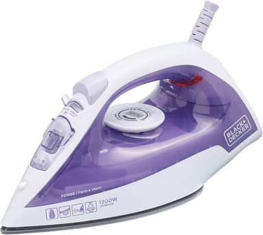 Ferro de Passar Roupa a Vapor Black + Decker Antiaderente 1200W 127V Roxo - FX1050-BR
