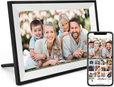 Moldura digital de 10,1 polegadas WiFi Moldura digital IPS HD Touch Screen Smart Cloud Photo Frame com 8 GB de armazenamento, rotação automática, fácil configuração para compartilhar fotos ou vídeos