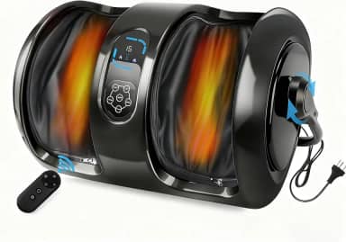 Paranar Massageador de Pé, Ecrã LED, 110-220V, Função de Temporizador, Três Níveis de Intensidade + Dois Níveis de Regulação da Temperatura