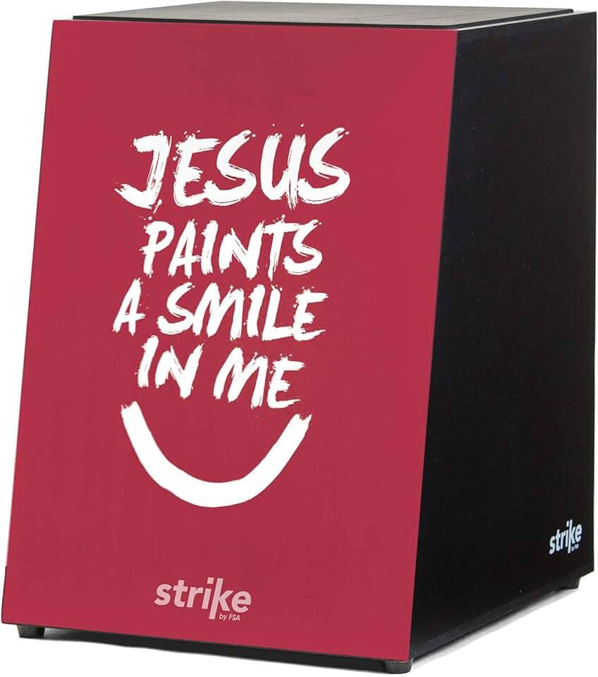 Cajon FSA Instrumento de percussão profissional feito à mão - graves profundos, som de caixa nítido, madeira brasileira, design ergonômico de inclinação Sk4014 Jesus