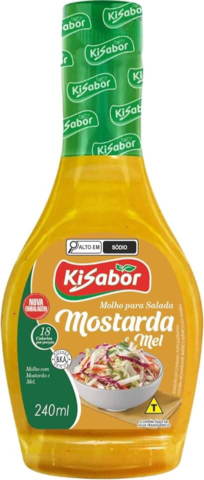 Molho para Salada, Sabor Mostarda e Mel, Kisabor, 240 Gramas
