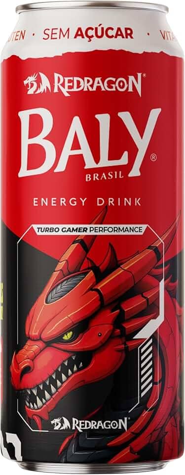 Energético Baly Gamer Redragon 473ml Sem Açúcar 1 Unidade