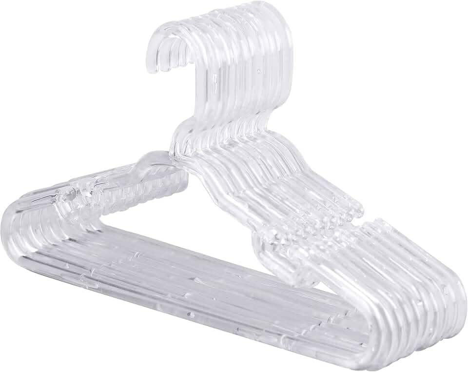 Kit 50 Cabide Infantil Reforçado Cristal Acrílico 8MM Transparente