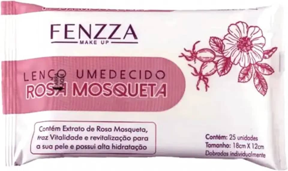 LENÇO UMEDECIDO ROSA MOSQUETA FENZZA MAKE UP