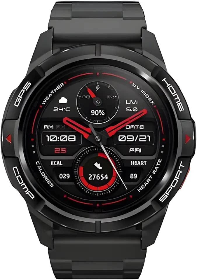 Mibro GS Active Smartwatch para homens e mulheres, Posicionamento GPS Tela AMOLED 1000Nits 5ATM à prova d'água 150 modos esportivos Relógio inteligente para Android iOS, Preto