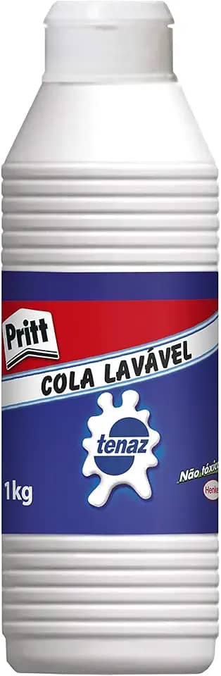 Cola Branca Pritt Tenaz, ideal para uso em casa, escola ou escritório, transparente, Cola escolar atóxica adequada para crianças, Embalagem 1x1kg