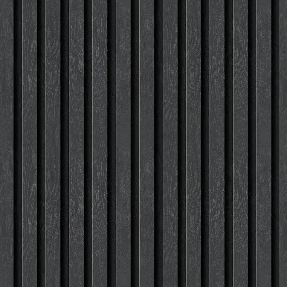 Papel De Parede Adesivo Madeira Ripado Preto Rolo 2,5m