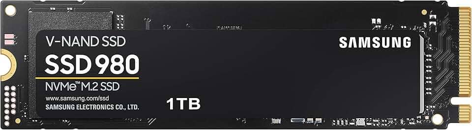 SAMSUNG 980 SSD 1TB PCle 3.0x4, NVMe M.2 2280, unidade de estado sólido interna, armazenamento para PC, laptops, jogos e mais, tecnologia HMB, Turbowrite inteligente, velocidades de até 3.500 MB/s,