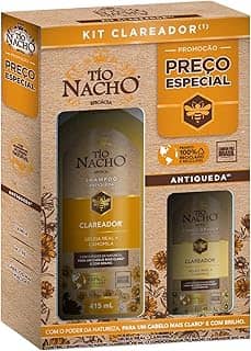 Tio Nacho Kit Shampoo E Condicionador Clareador Com Geleia Real Antiqueda Para Cabelos Mais Macios E Nutridos - Tratamento Completo Para Todos Os Tipos De Cabelo - 415 Ml (2-Pack)