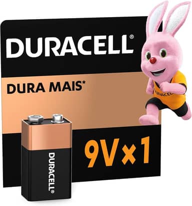 Duracell Bateria Alcalina 9V Ideal – Para Detectores de Fumaça e Microfones sem Fio