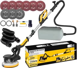 Lixadeira De Parede, Teto E Drywall Profissional Com Led Cor Preto Frequência 60hz 220v